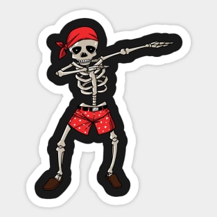 Halloween Pirate Dabbing Skeleton Gift Dab design Sticker